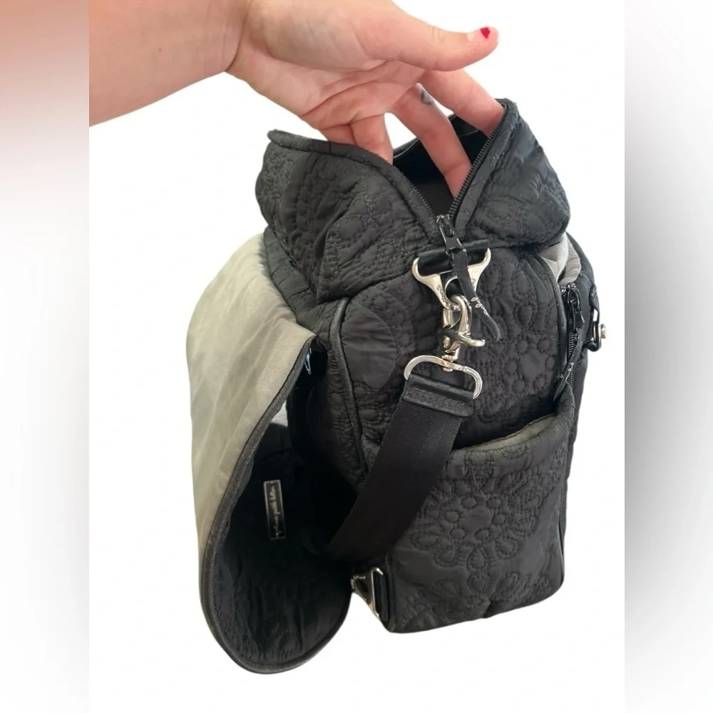Petunia pickle bottom black quilted diaper bag
